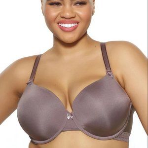 Felina Gorgeous Cushion Comfort T-Shirt Bra w/ Multi-Way Straps - Mink, 32DD NWT